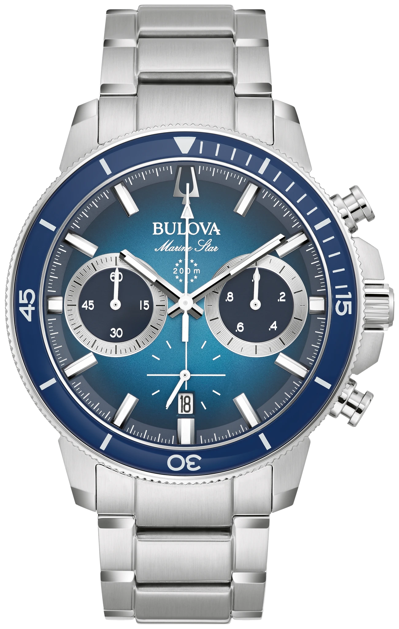 Blue Dial Stainless Steel Bracelet Marine Star 96B380 | Bulova